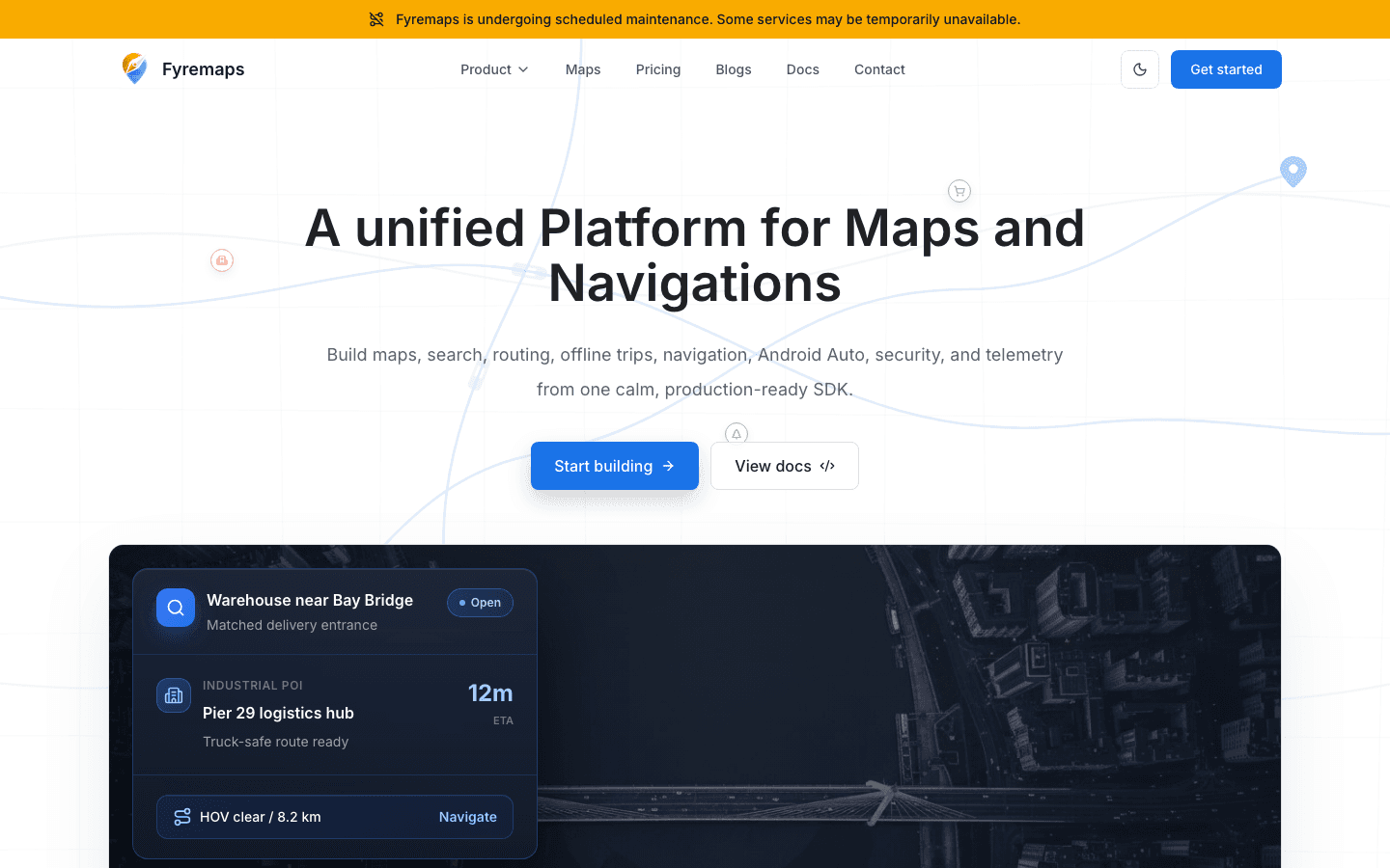 FyreMaps production interface